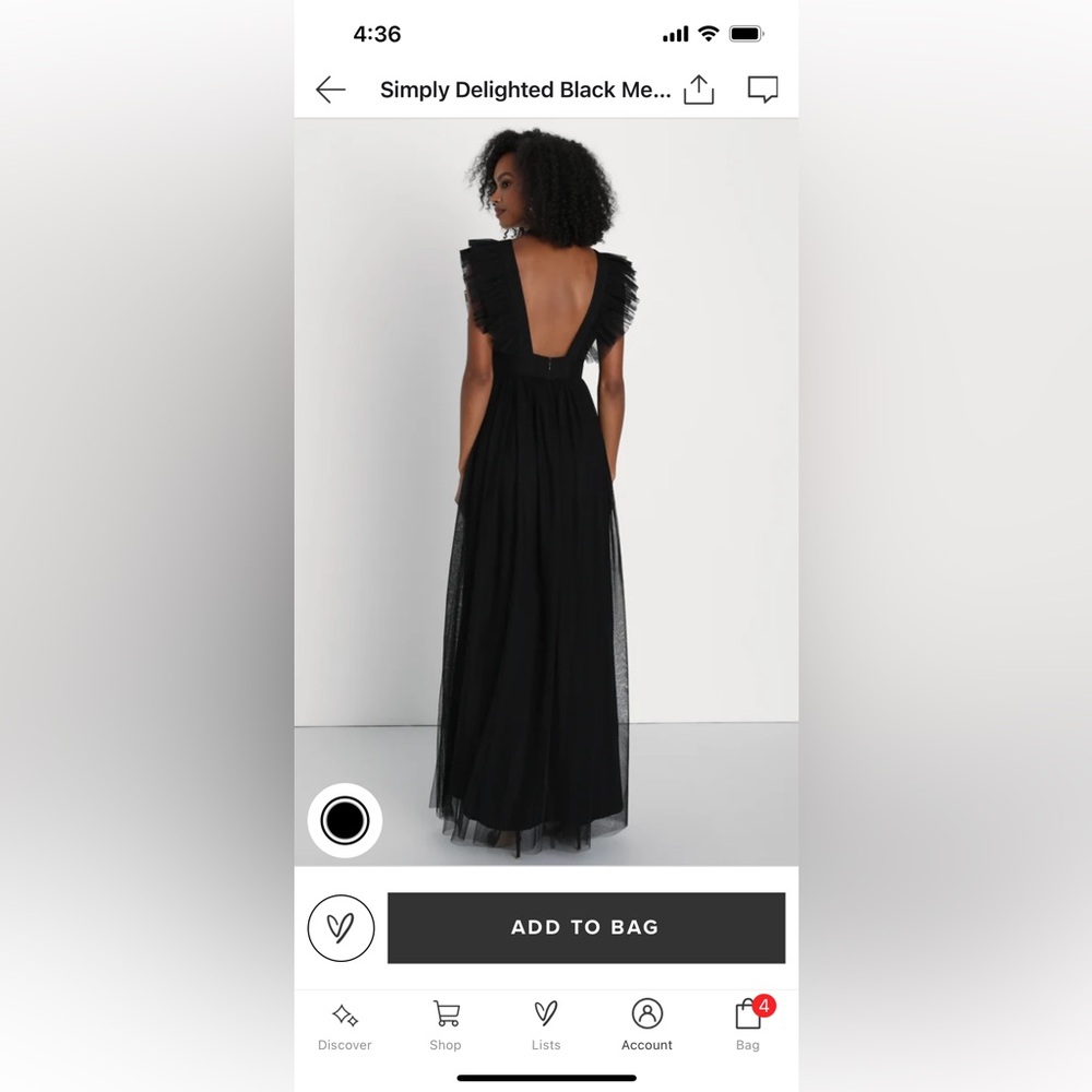 New with tags-never been worn Lulu’s deep V ruffle sleeve tulle black formal